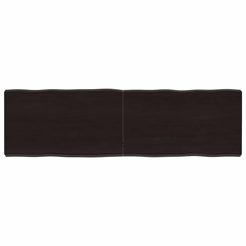 vidaXL StolnĂ­ deska tmavÄ› hnÄ›dĂˇ 140x40x(2-6)cm oĹˇetĹ™enĂ˝ dub ĹľivĂˇ hrana