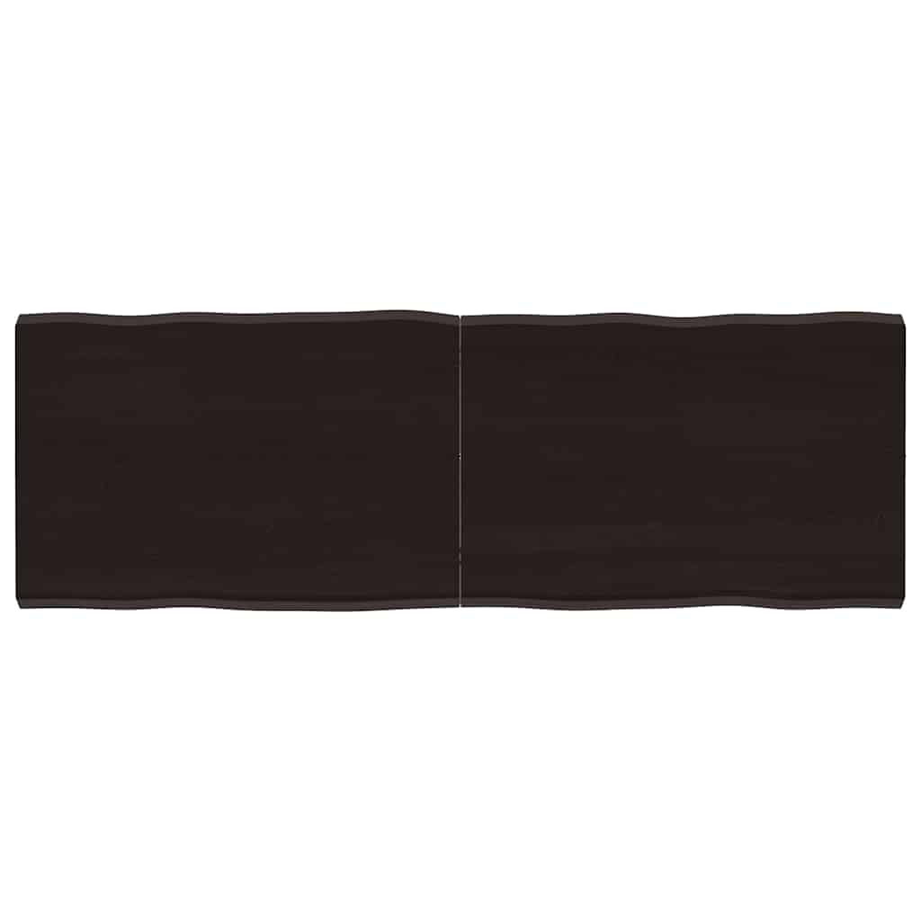 vidaXL StolnĂ­ deska tmavÄ› hnÄ›dĂˇ 140x50x(2-4)cm oĹˇetĹ™enĂ˝ dub ĹľivĂˇ hrana