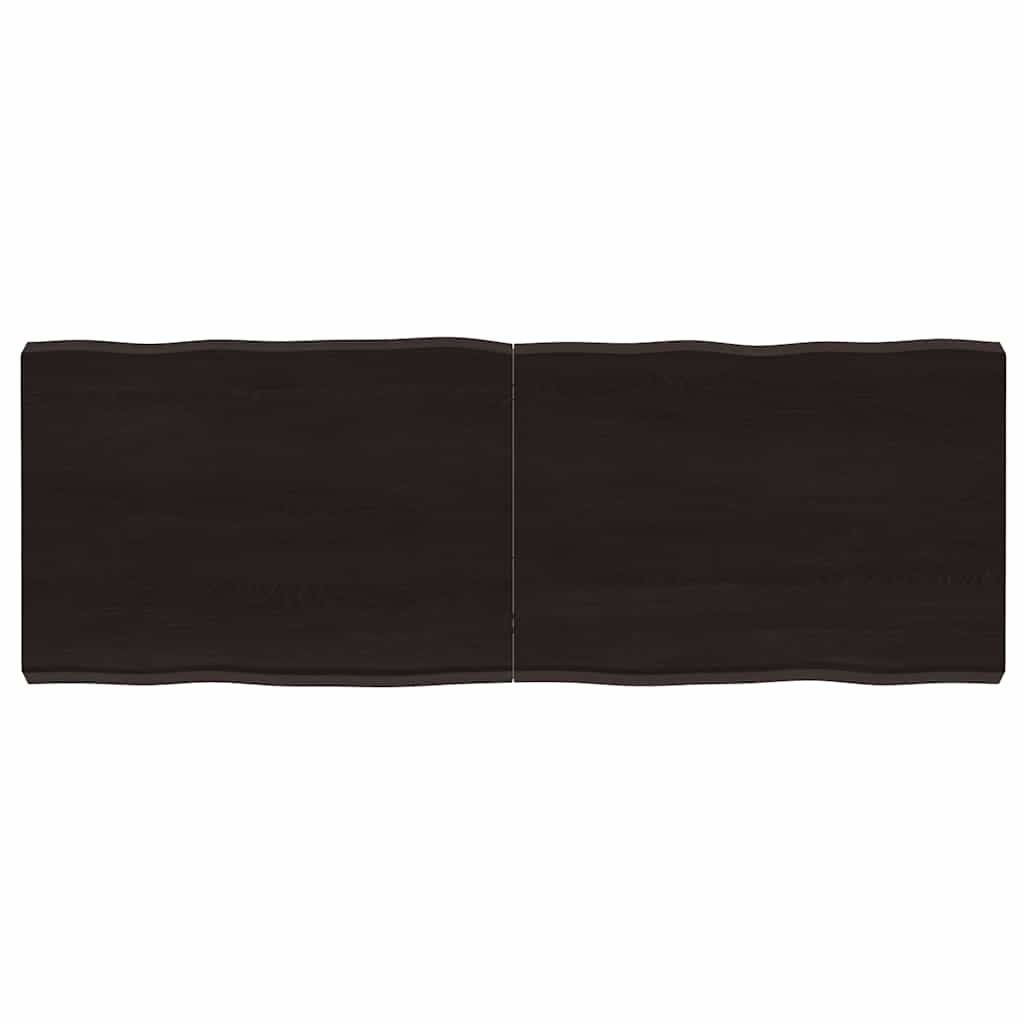 vidaXL StolnĂ­ deska tmavÄ› hnÄ›dĂˇ 140x50x(2-6)cm oĹˇetĹ™enĂ˝ dub ĹľivĂˇ hrana