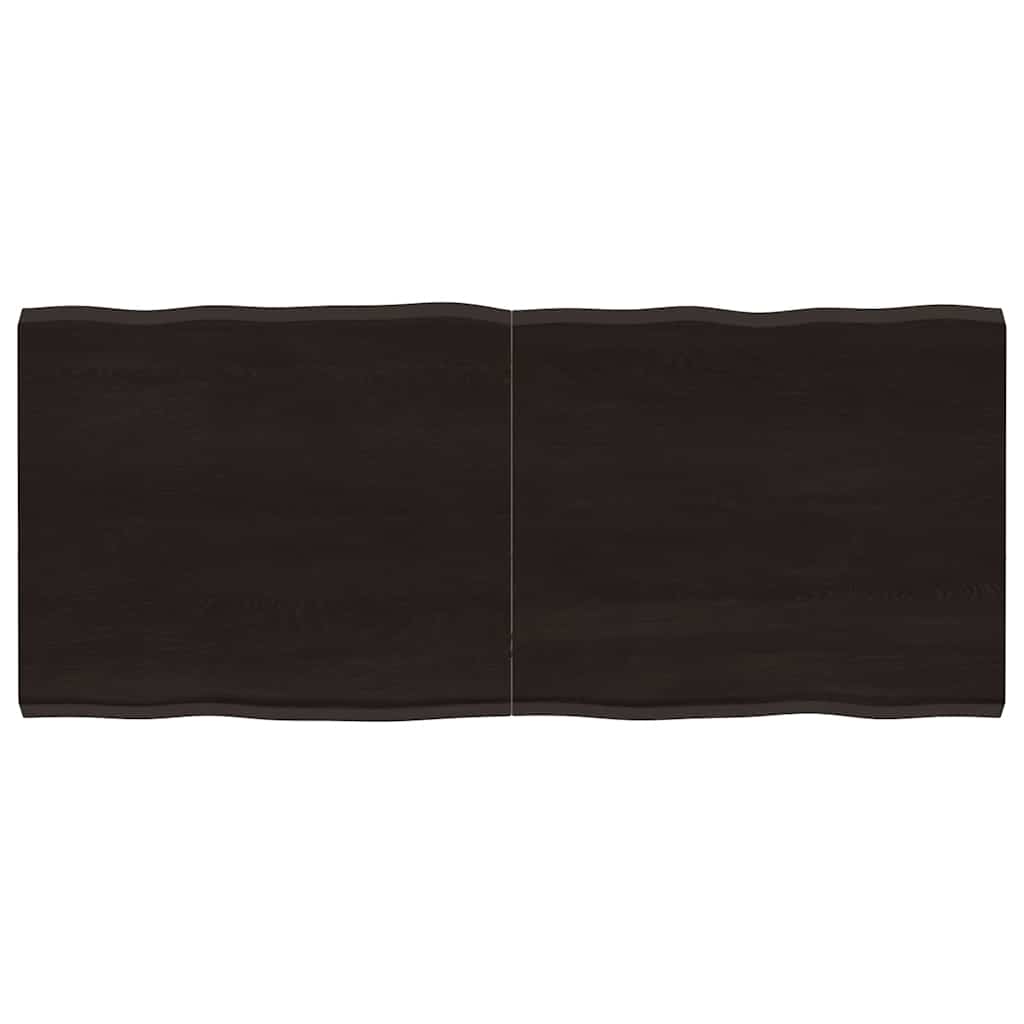 vidaXL StolnĂ­ deska tmavÄ› hnÄ›dĂˇ 140x60x(2-4)cm oĹˇetĹ™enĂ˝ dub ĹľivĂˇ hrana