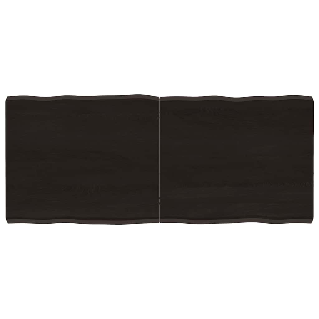 vidaXL StolnĂ­ deska tmavÄ› hnÄ›dĂˇ 140x60x(2-6)cm oĹˇetĹ™enĂ˝ dub ĹľivĂˇ hrana