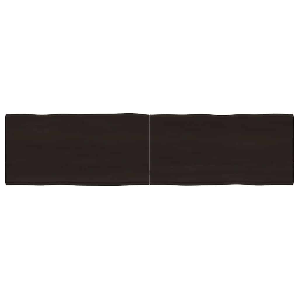 vidaXL StolnĂ­ deska tmavÄ› hnÄ›dĂˇ 160x40x(2-4)cm oĹˇetĹ™enĂ˝ dub ĹľivĂˇ hrana