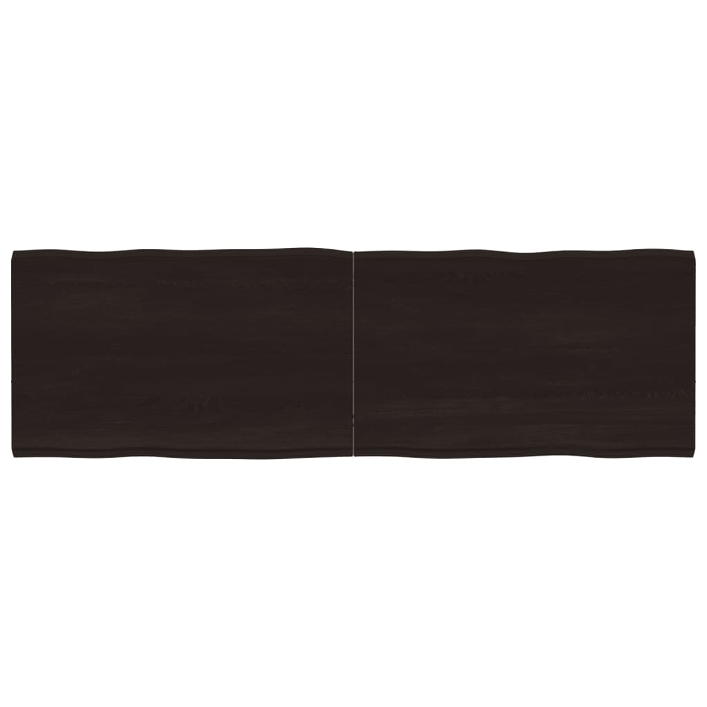 vidaXL StolnĂ­ deska tmavÄ› hnÄ›dĂˇ 160x50x(2-4)cm oĹˇetĹ™enĂ˝ dub ĹľivĂˇ hrana