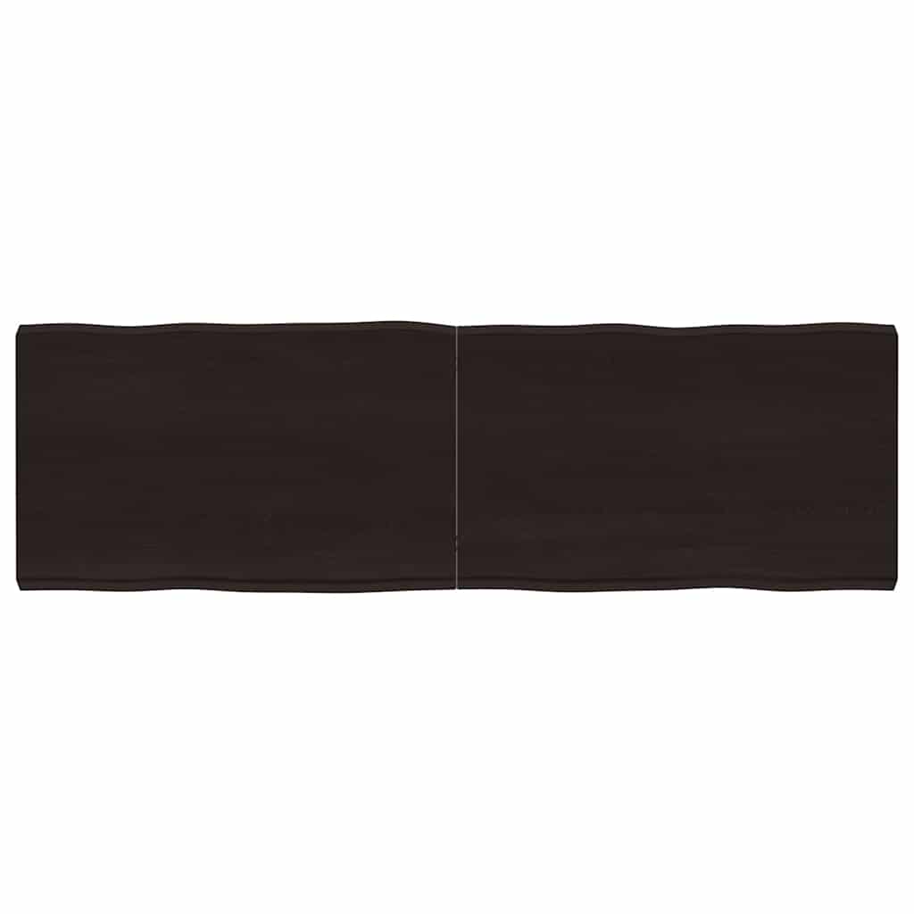 vidaXL StolnĂ­ deska tmavÄ› hnÄ›dĂˇ 160x50x(2-6)cm oĹˇetĹ™enĂ˝ dub ĹľivĂˇ hrana