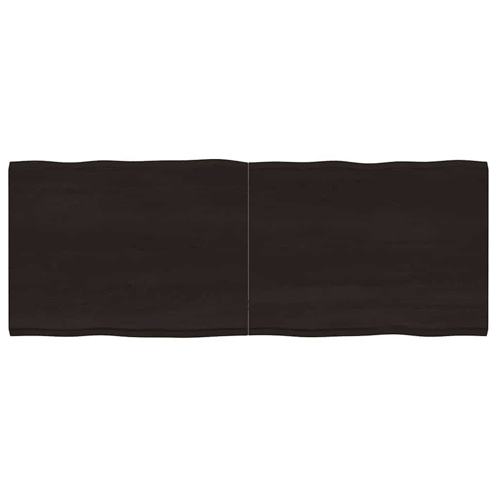 vidaXL StolnĂ­ deska tmavÄ› hnÄ›dĂˇ 160x60x(2-4)cm oĹˇetĹ™enĂ˝ dub ĹľivĂˇ hrana