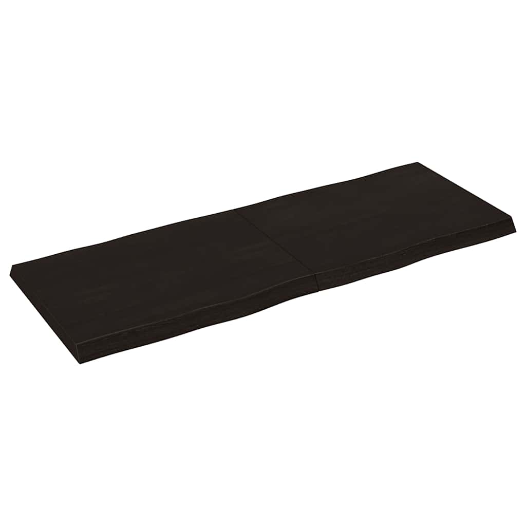vidaXL Tafelblad natuurlijke rand 160x60x(2-6)cm eikenhout donkerbruin afbeelding