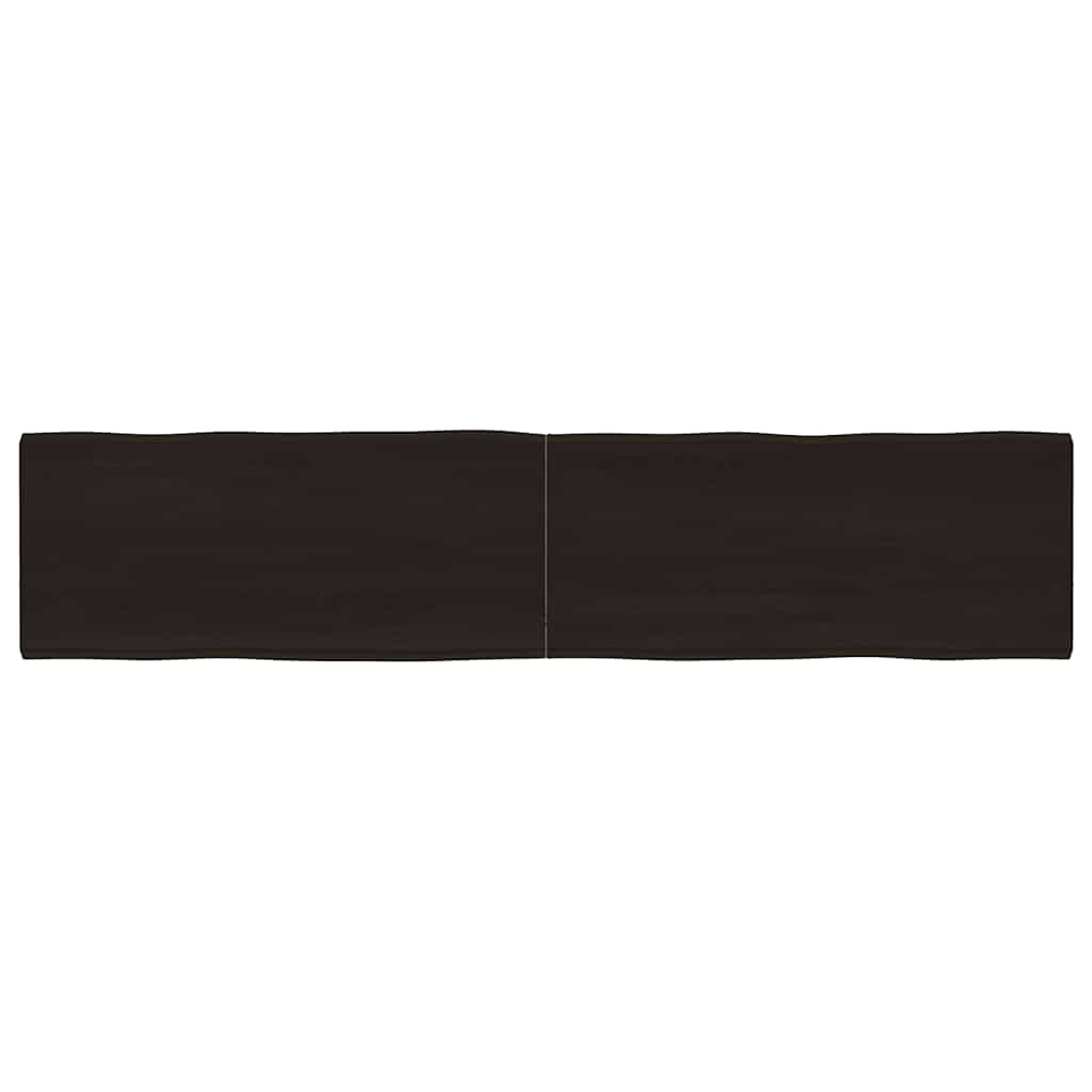 vidaXL StolnĂ­ deska tmavÄ› hnÄ›dĂˇ 180x40x(2-4)cm oĹˇetĹ™enĂ˝ dub ĹľivĂˇ hrana