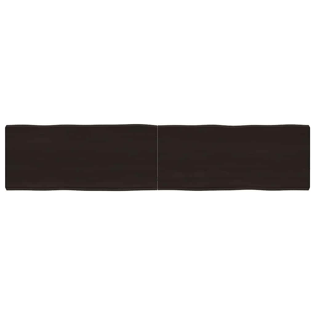 vidaXL StolnĂ­ deska tmavÄ› hnÄ›dĂˇ 180x40x(2-6)cm oĹˇetĹ™enĂ˝ dub ĹľivĂˇ hrana