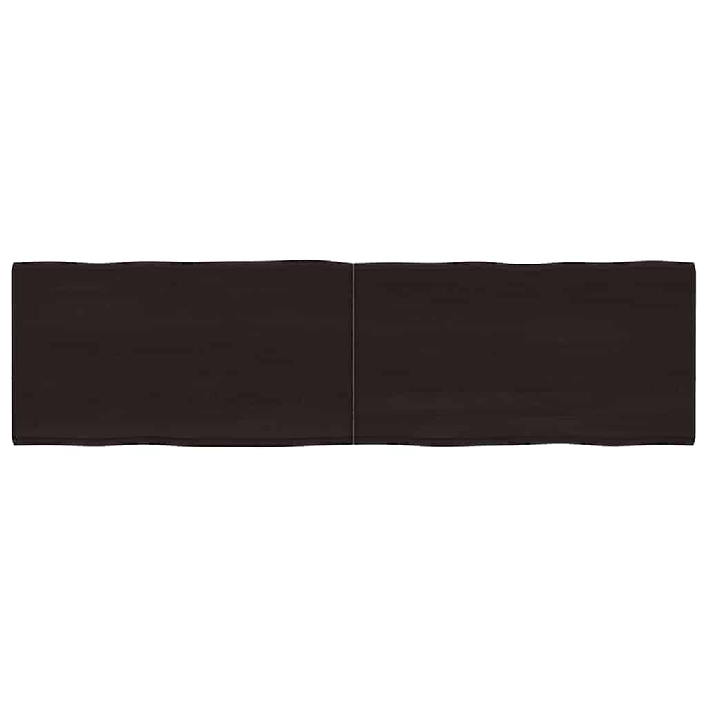 vidaXL Piano Tavolo Marrone Scuro 180x50x(2-4) cm Rovere Non Trattato
