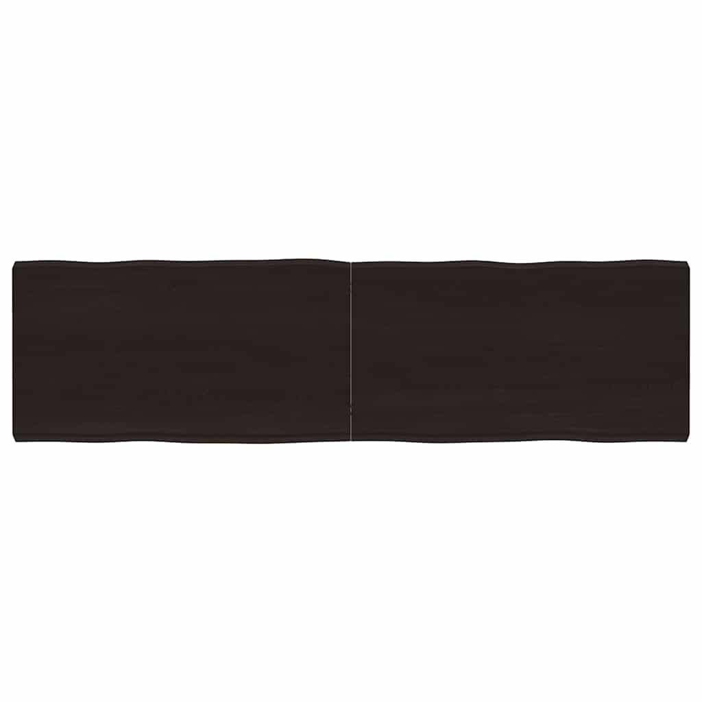 vidaXL Stolní deska tmavě hnědá 180x50x(2-6)cm ošetřený dub živá hrana