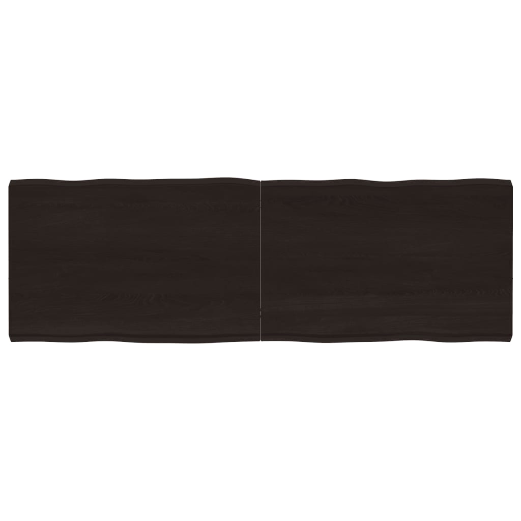 vidaXL StolnĂ­ deska tmavÄ› hnÄ›dĂˇ 180x60x(2-6)cm oĹˇetĹ™enĂ˝ dub ĹľivĂˇ hrana