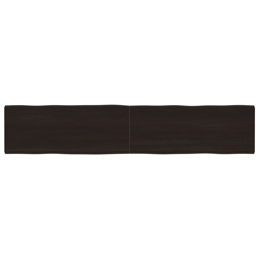 vidaXL StolnĂ­ deska tmavÄ› hnÄ›dĂˇ 200x40x(2-6)cm oĹˇetĹ™enĂ˝ dub ĹľivĂˇ hrana