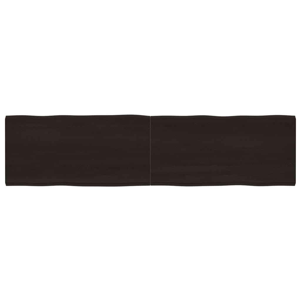 vidaXL StolnĂ­ deska tmavÄ› hnÄ›dĂˇ 200x50x(2-4)cm oĹˇetĹ™enĂ˝ dub ĹľivĂˇ hrana