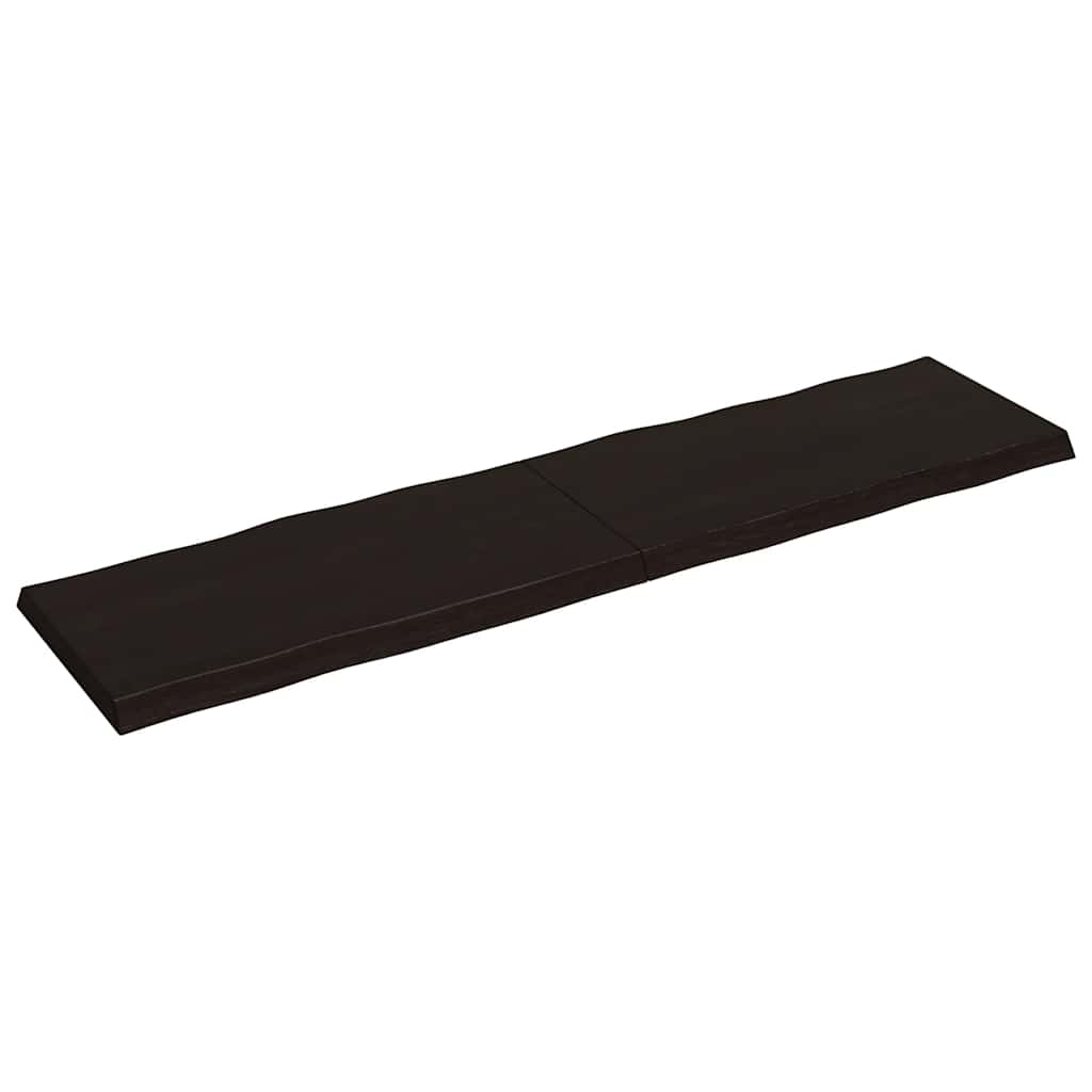 vidaXL Stolová doska tmavohnedá 200x50x(2-6)cm ošetrený masív hrany