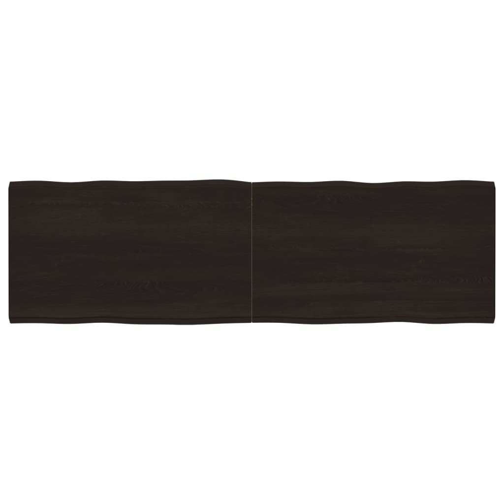 vidaXL StolnĂ­ deska tmavÄ› hnÄ›dĂˇ 200x60x(2-6)cm oĹˇetĹ™enĂ˝ dub ĹľivĂˇ hrana