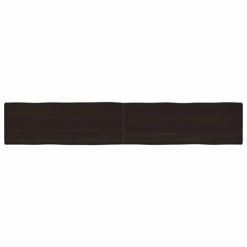 vidaXL StolnĂ­ deska tmavÄ› hnÄ›dĂˇ 220x40x(2-4)cm oĹˇetĹ™enĂ˝ dub ĹľivĂˇ hrana