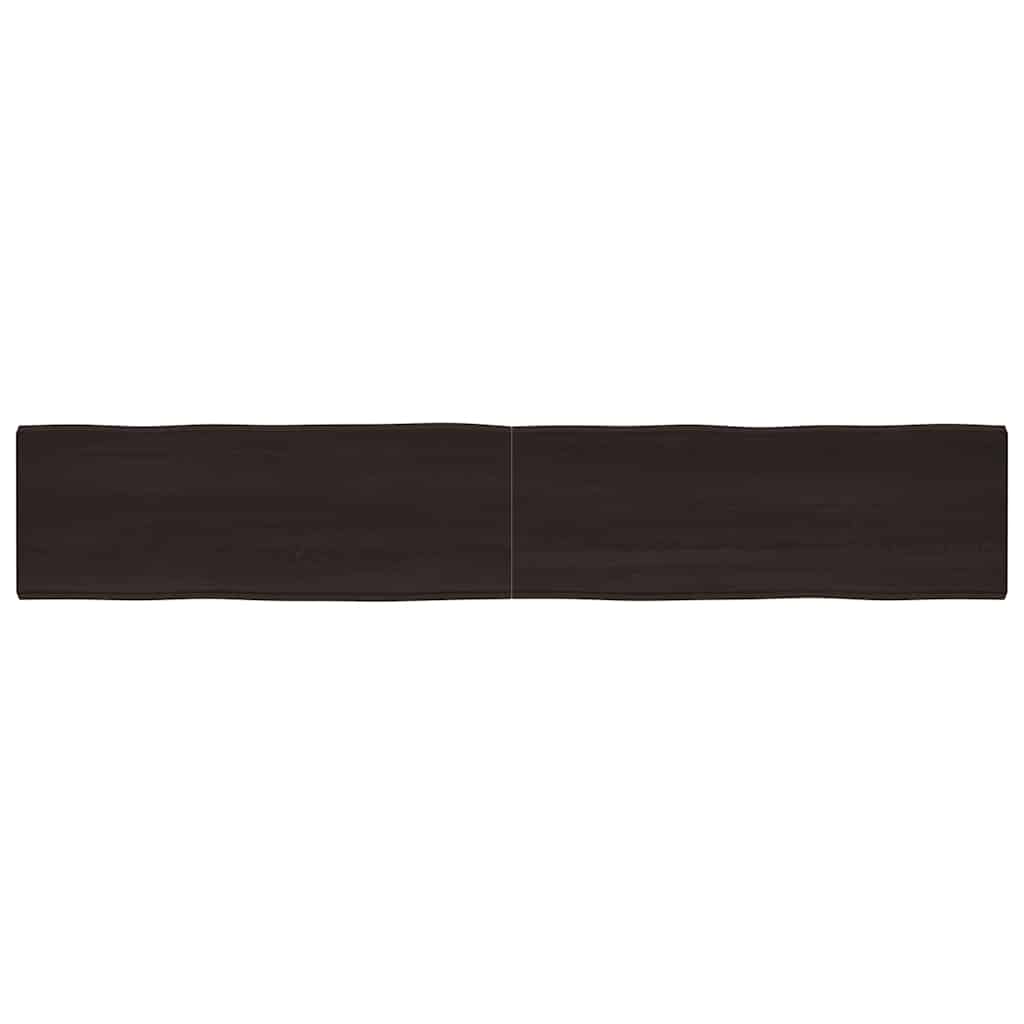 vidaXL StolnĂ­ deska tmavÄ› hnÄ›dĂˇ 220x40x(2-6)cm oĹˇetĹ™enĂ˝ dub ĹľivĂˇ hrana