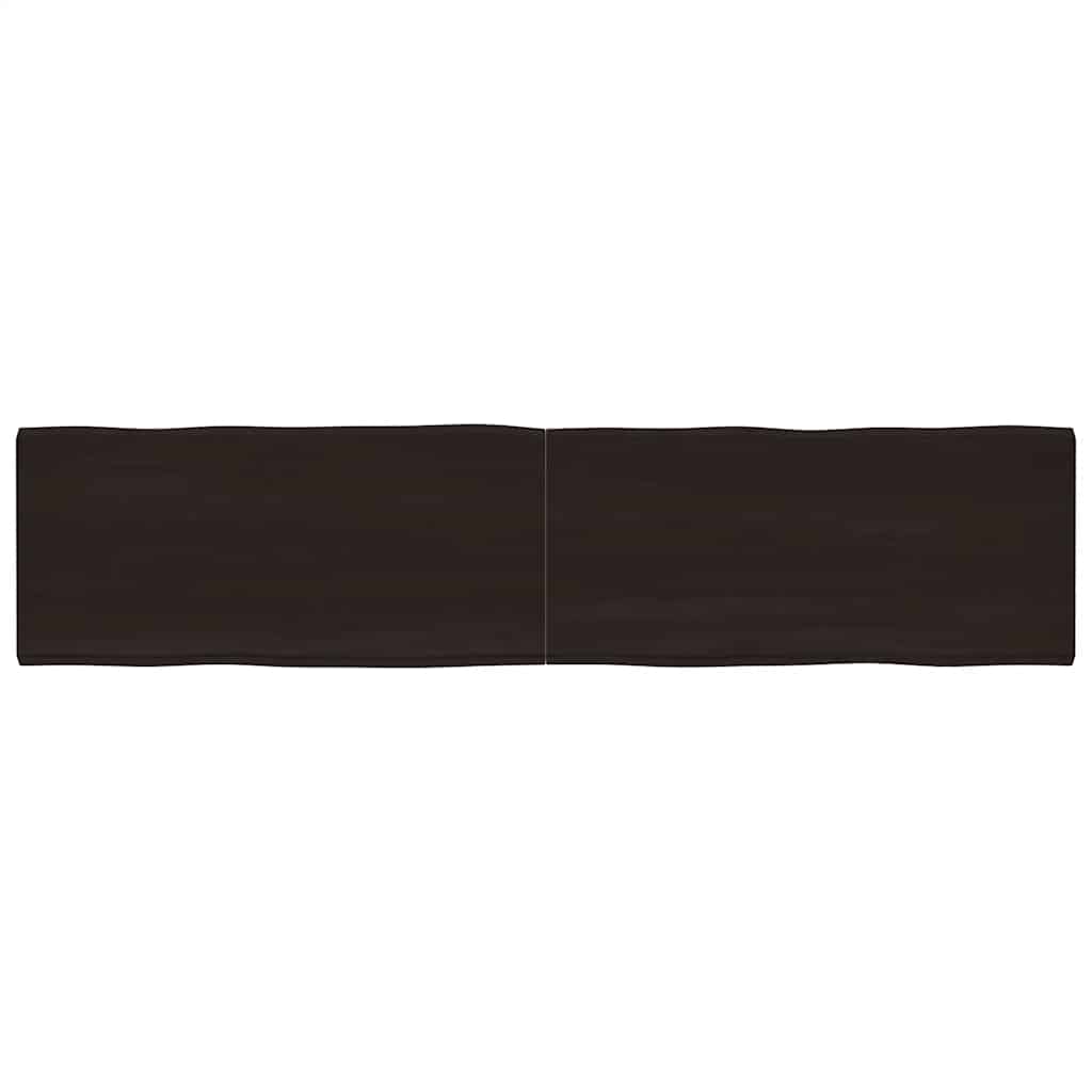 vidaXL Stolní deska tmavě hnědá 220x50x(2-4)cm ošetřený dub živá hrana