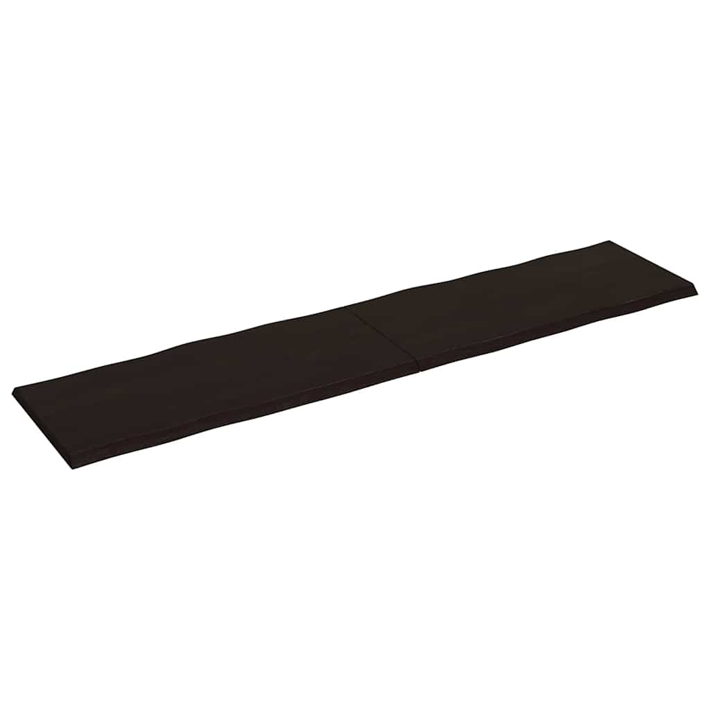 vidaXL Pöytälevy ruskea 220x50x(2-4)cm käsitelty täystammi elävä reuna