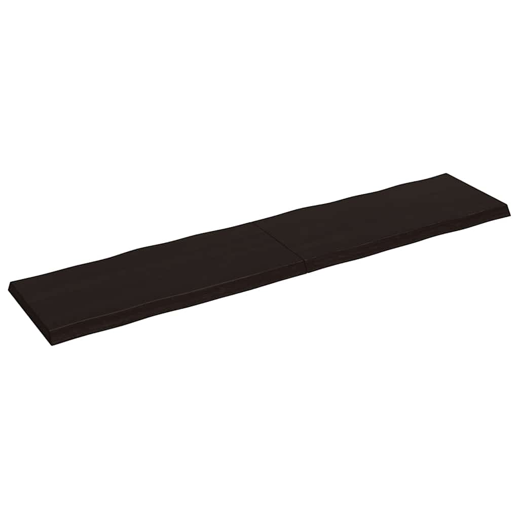 vidaXL sötétbarna kezelt tömör asztallap 220x50x(2-6) cm