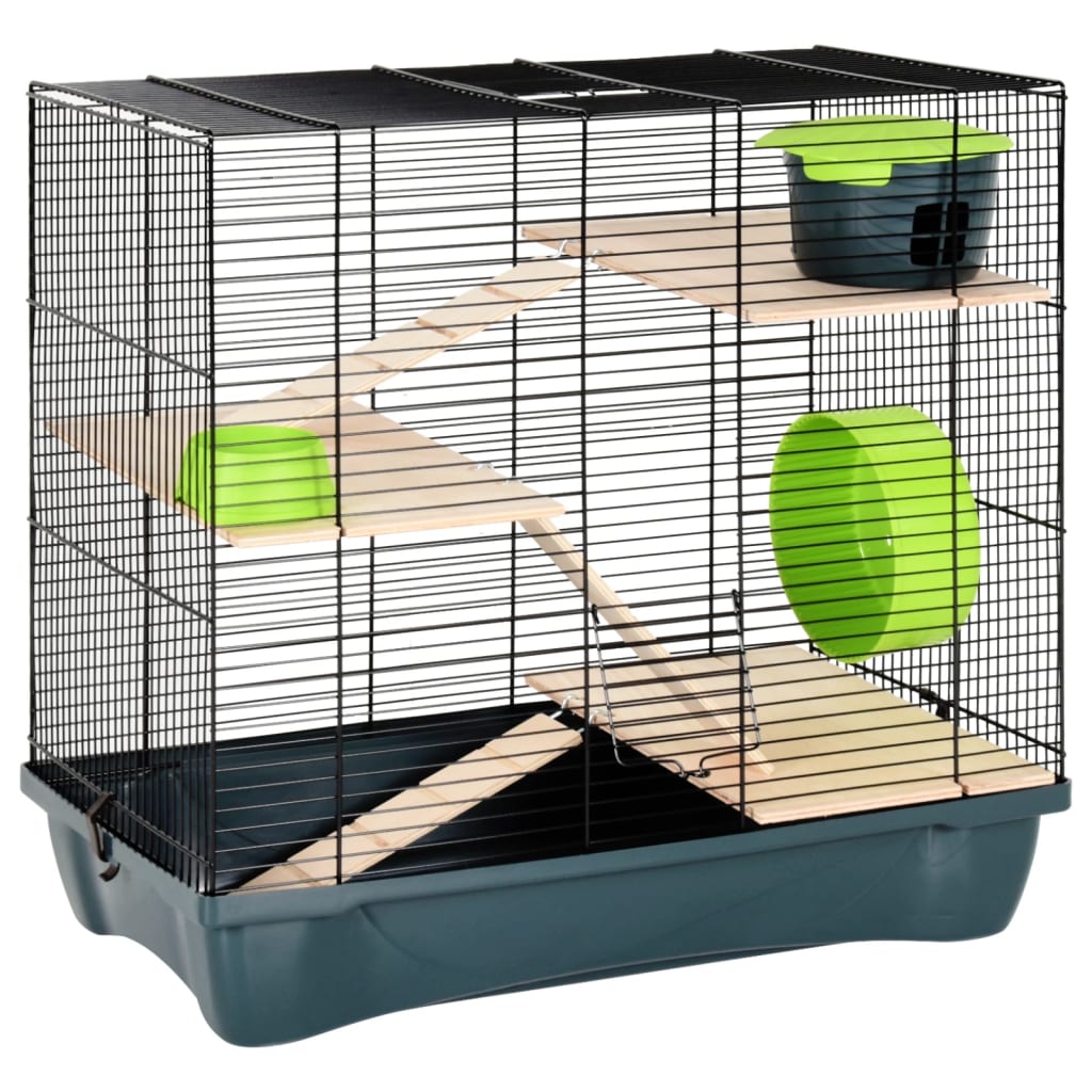 vidaXL Cage pour hamsters gris 58x32x54 cm polypropylène et métal