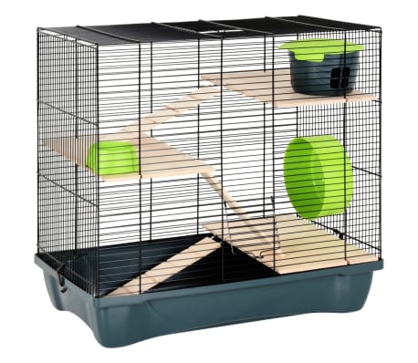 vidaXL Cage pour hamsters gris 58x32x54 cm polypropylène et métal