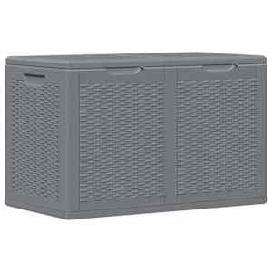 vidaXL aia hoiukast, hall, PP-rotang, 180 l