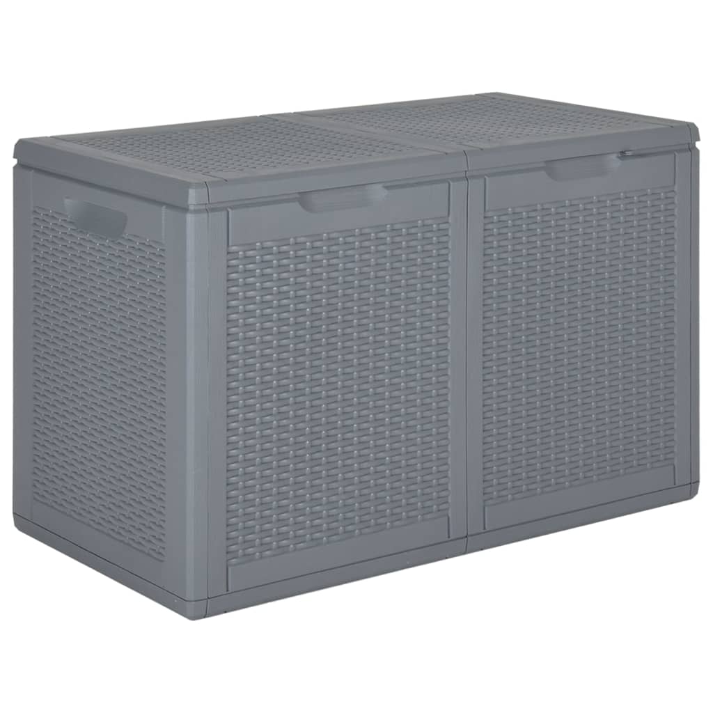 vidaXL Gartenbox Grau PP Rattan 180 L