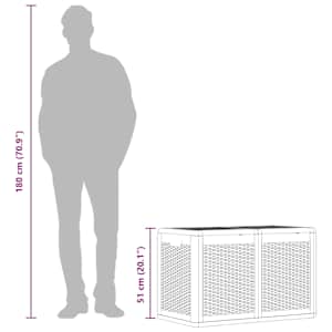 Zahradní úložný box šedý PP ratan 180 l - obrázek 11