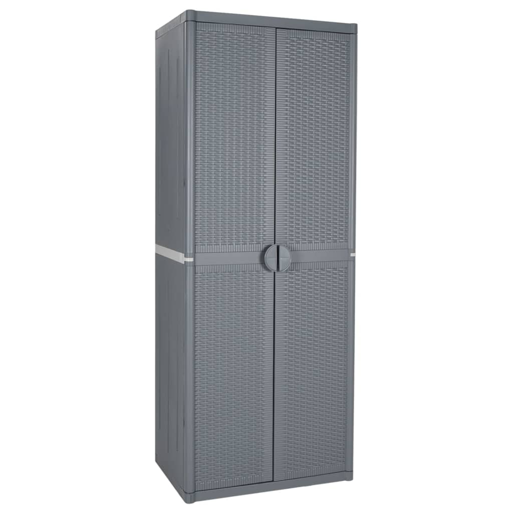 Gartenschrank Grau 65x45x172 cm PP Rattan