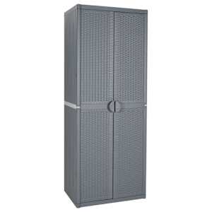 vidaXL aia hoiukapp, hall, 65 x 45 x 172 cm, PP rotang