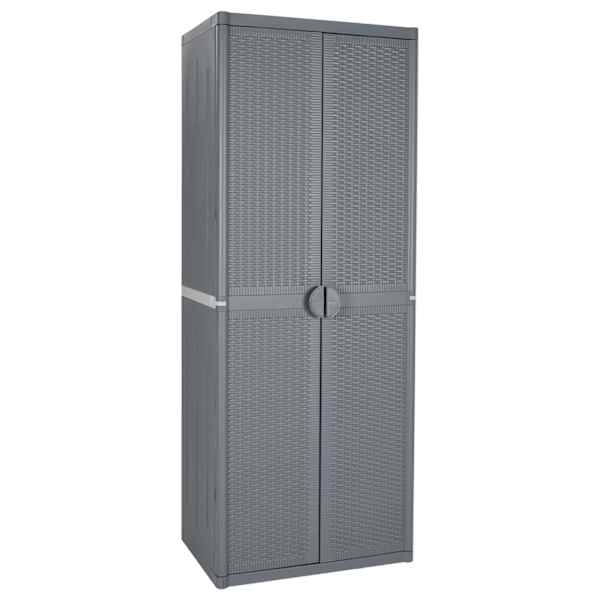vidaXL aia hoiukapp, hall, 65 x 45 x 172 cm, PP rotang