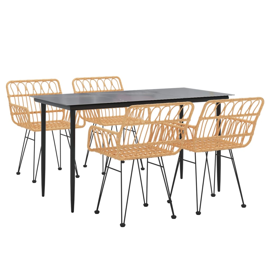 vidaXL 5-delige Tuinset poly rattan afbeelding
