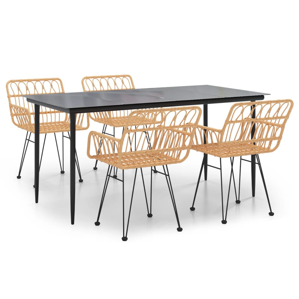 Thumbnail - vidaXL 5-tlg. Garten-Essgruppe Poly Rattan