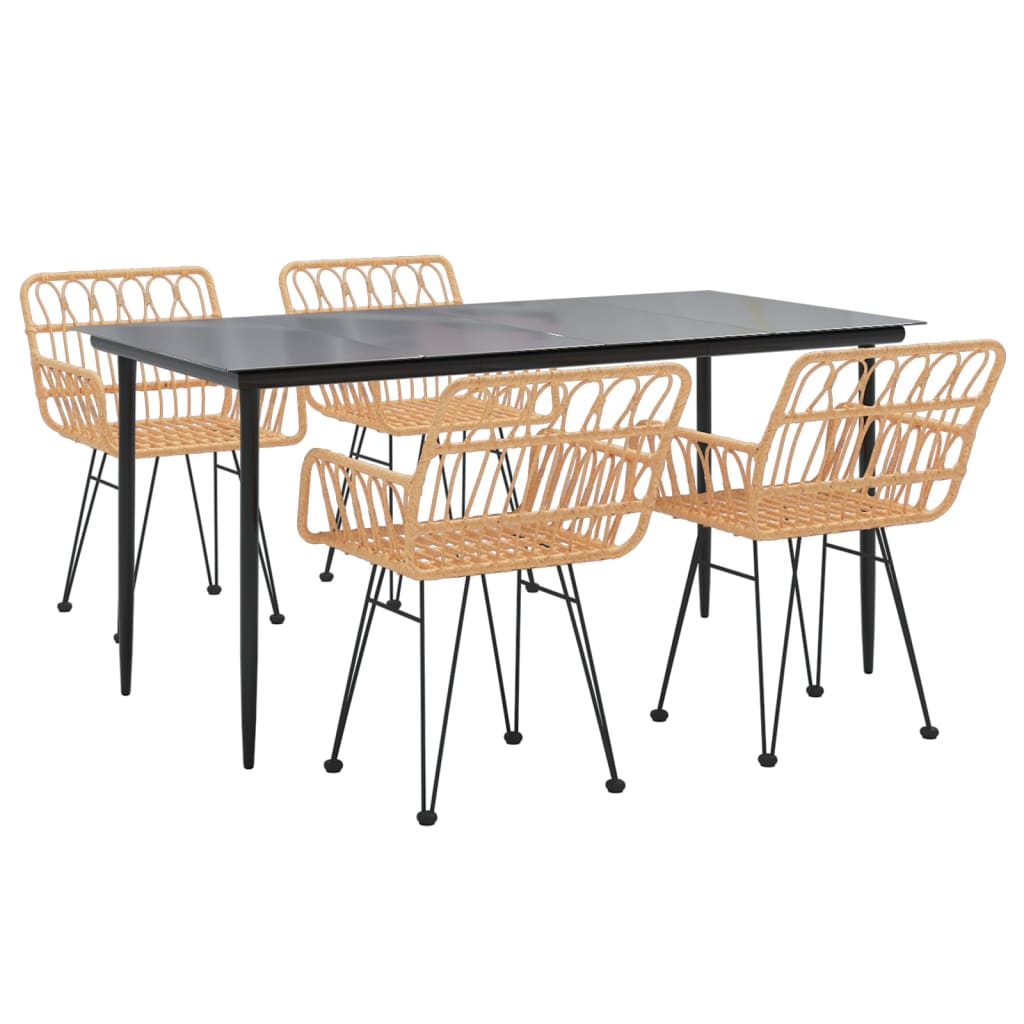 Thumbnail - vidaXL 5-tlg. Garten-Essgruppe Poly Rattan