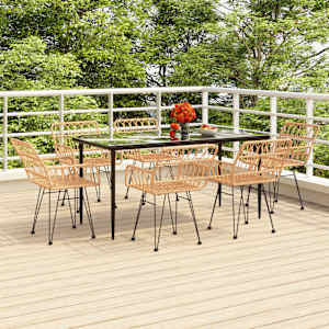 Vrtna jedilna garnitura 7-delna poli ratan