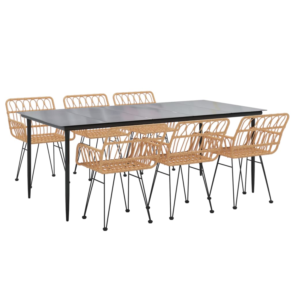 vidaXL 7-delige Tuinset poly rattan afbeelding