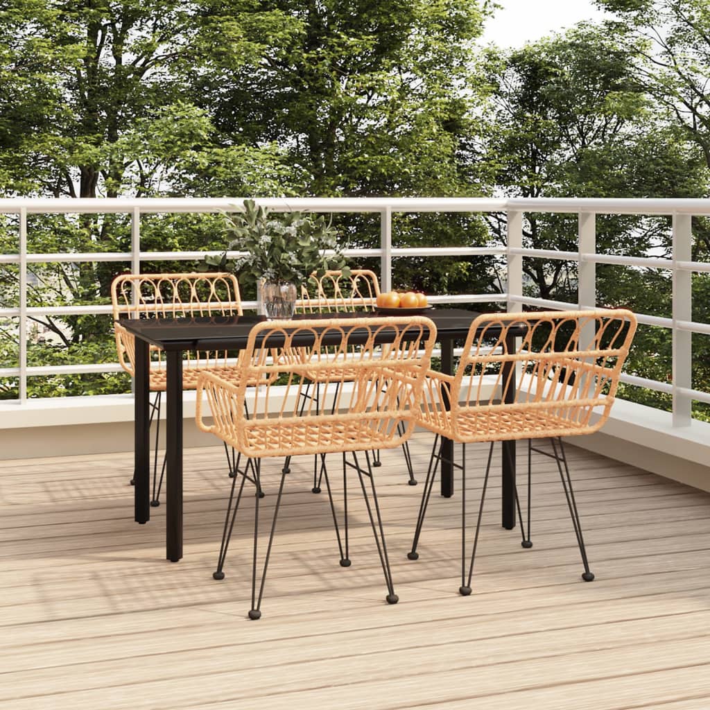 vidaXL Set mobilier de grădină, 5 piese, poliratan