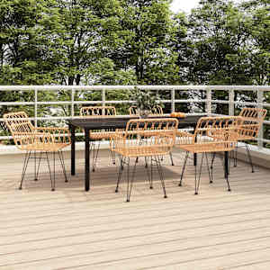 Vrtna jedilna garnitura 7-delna poli ratan