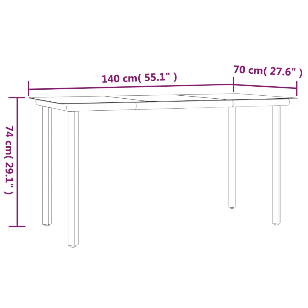 Set mobilier de grădină, 5 piese, negru, poliratan