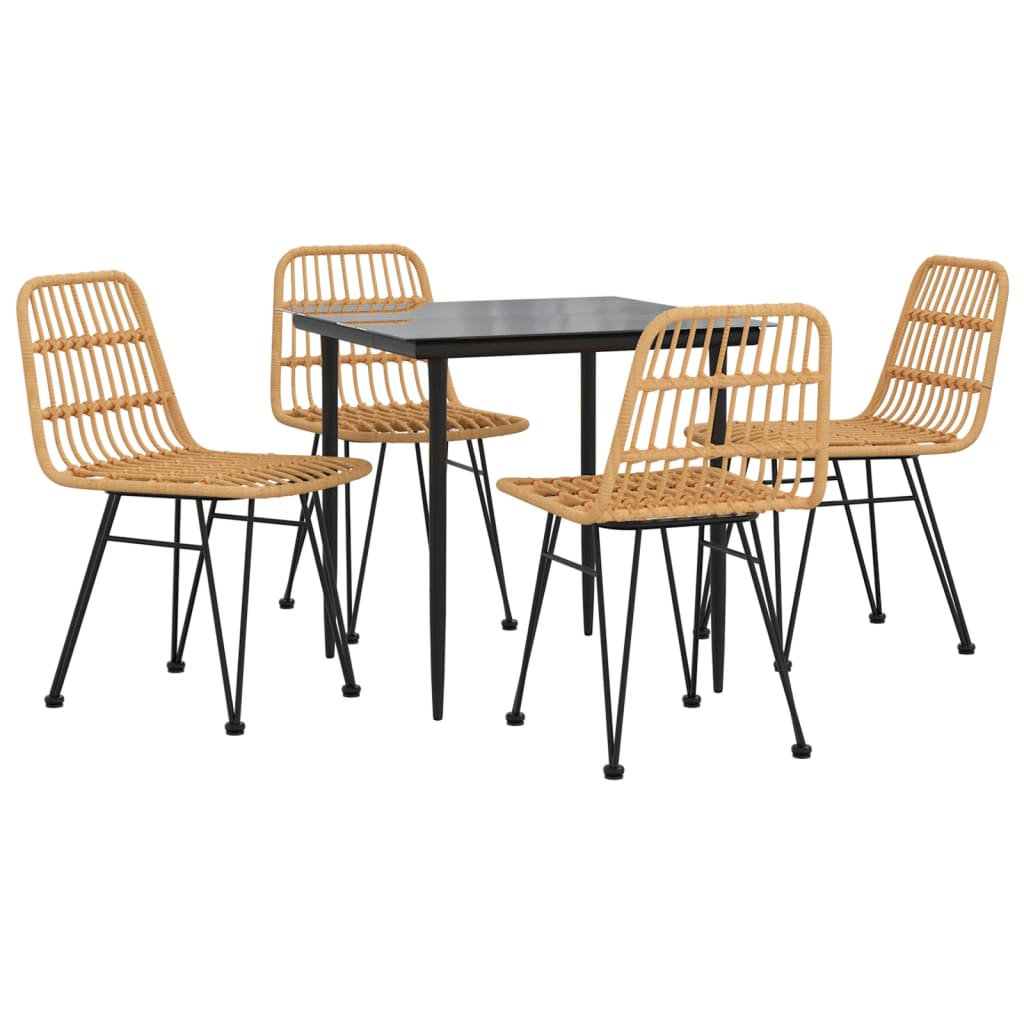 vidaXL 5-tlg. Garten-Essgruppe Poly Rattan