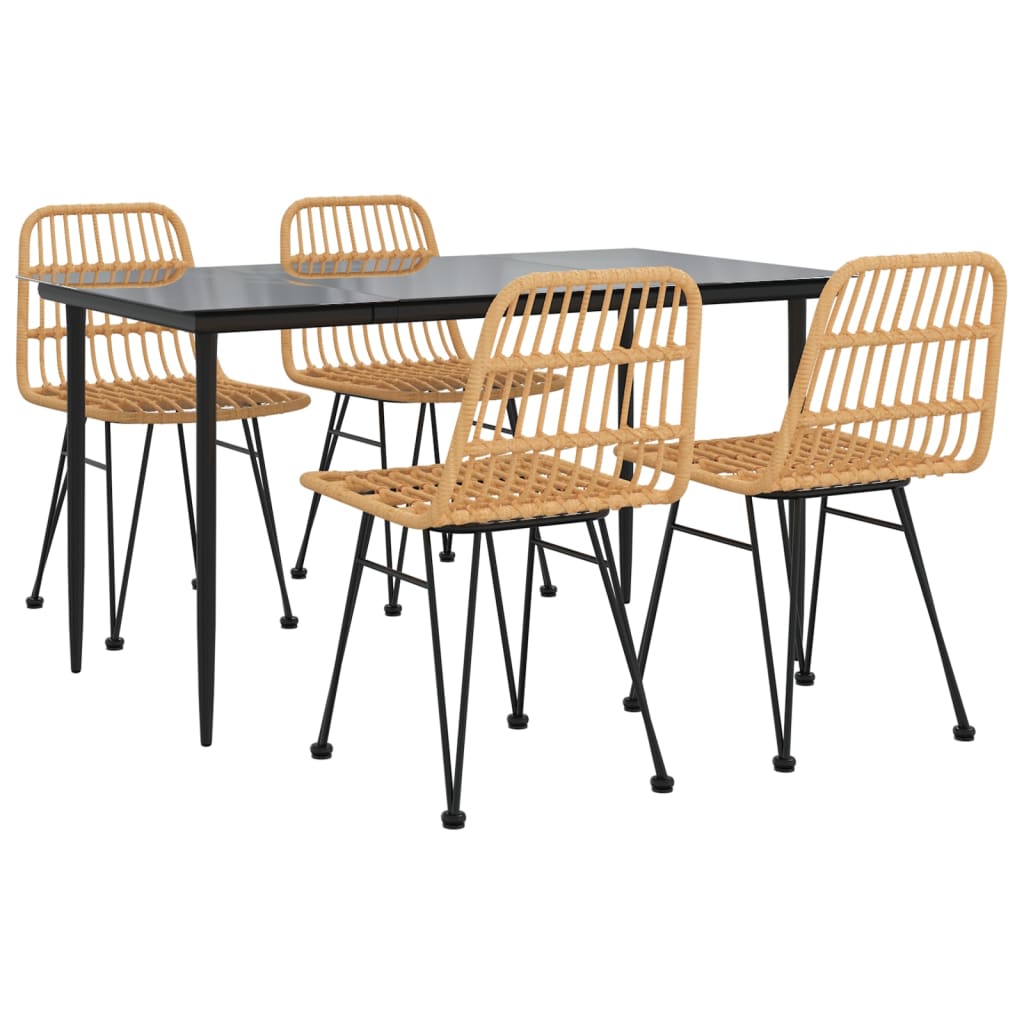 vidaXL 5-delige Tuinset poly rattan afbeelding
