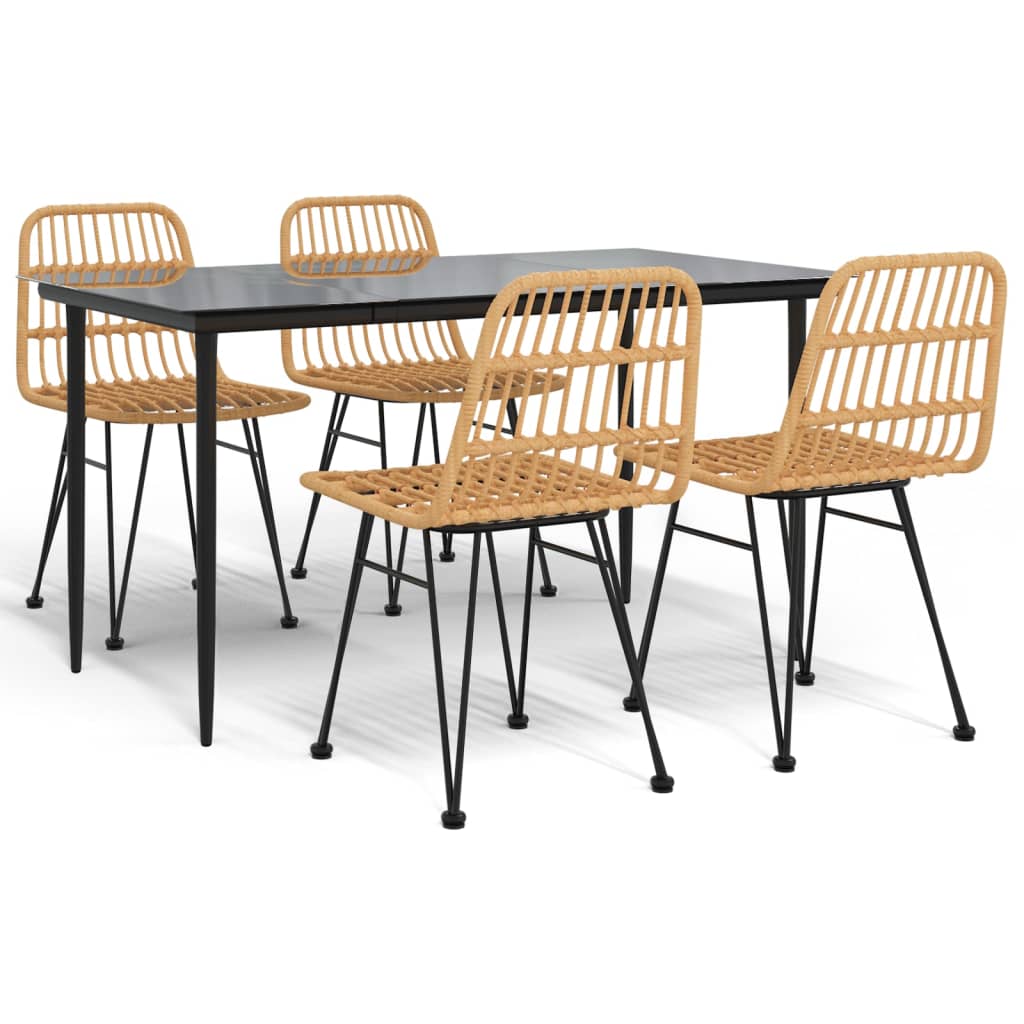 Thumbnail - vidaXL 5-tlg. Garten-Essgruppe Poly Rattan