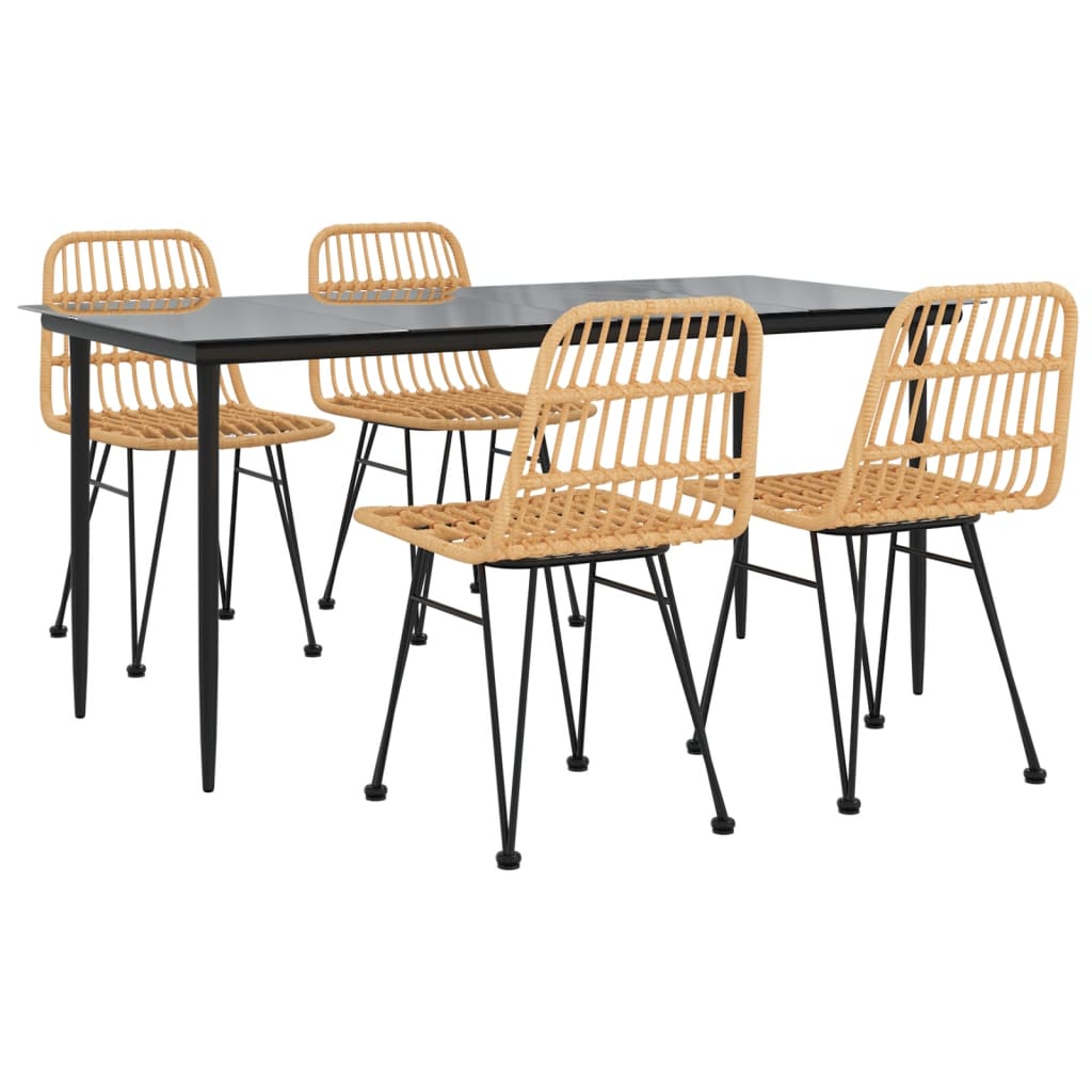 Thumbnail - vidaXL 5-tlg. Garten-Essgruppe Poly Rattan