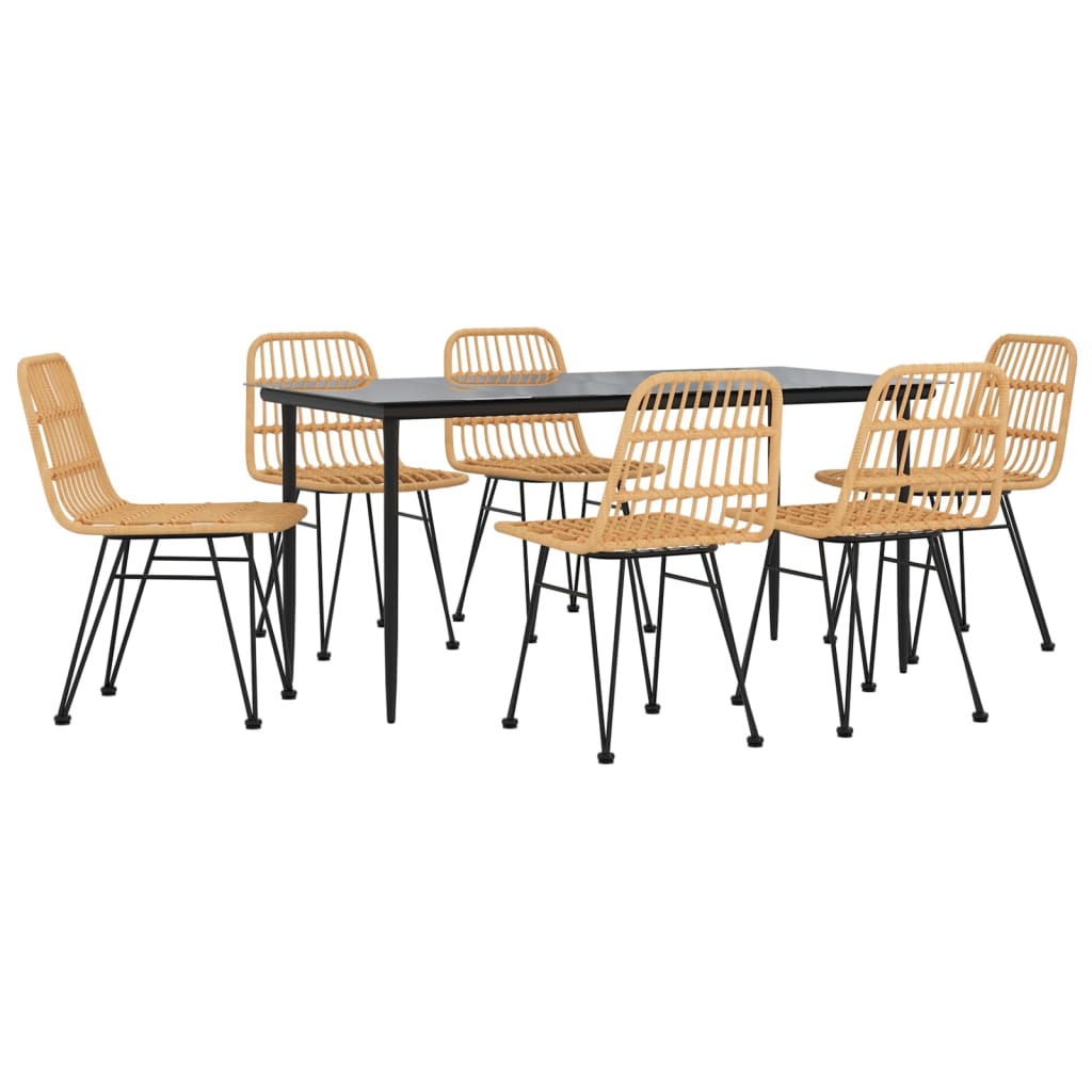 vidaXL 7-delige Tuinset poly rattan afbeelding