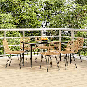 Vrtna jedilna garnitura 7-delna poli ratan