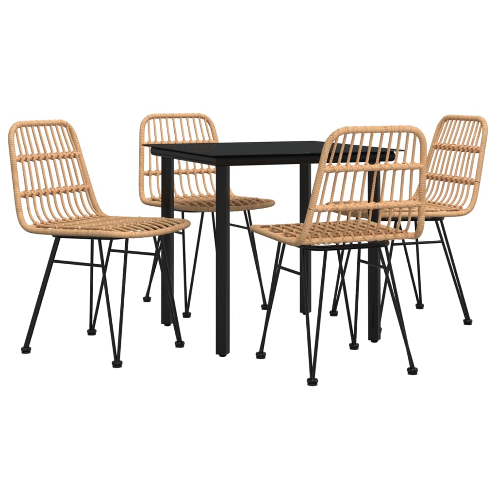 vidaXL 5-delige Tuinset poly rattan afbeelding