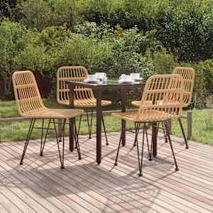 Vrtna jedilna garnitura 5-delna črn poli ratan