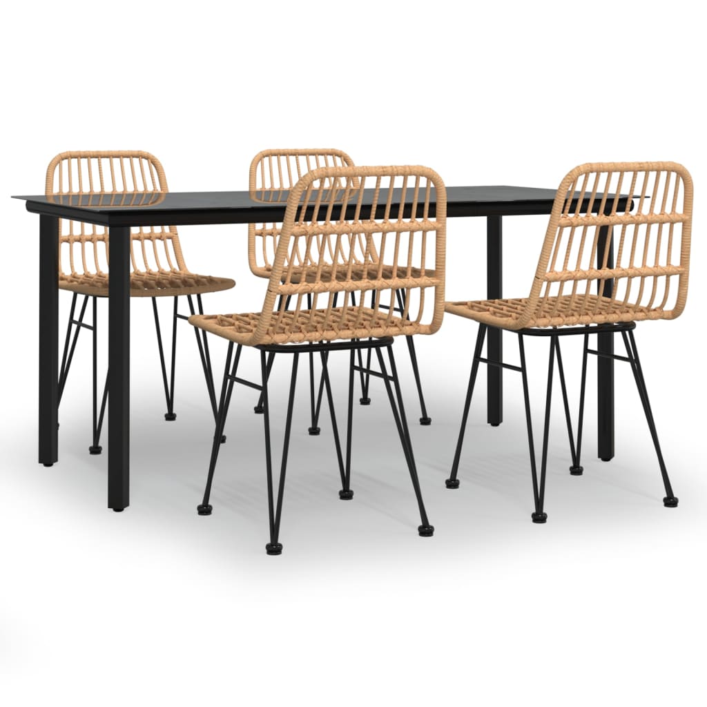 Thumbnail - vidaXL 5-tlg. Garten-Essgruppe Poly Rattan