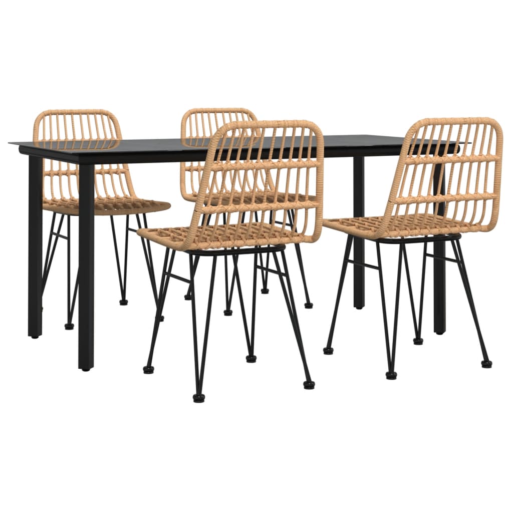 vidaXL 5-delige Tuinset poly rattan afbeelding